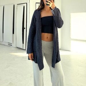 Y2K Croft & Barrow Blue Long Chunky Knit Cardigan